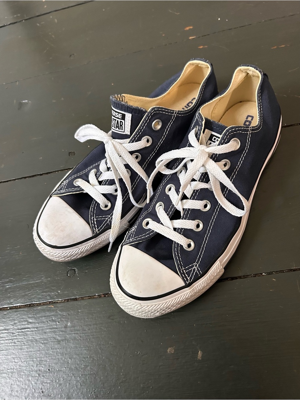 Converse All Star Low Top Blue/White Canvas Lace-Up Sneakers Women’s US 9